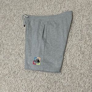 Men’s The North Face Fleece Shorts | L | Gray + Multicolor Box